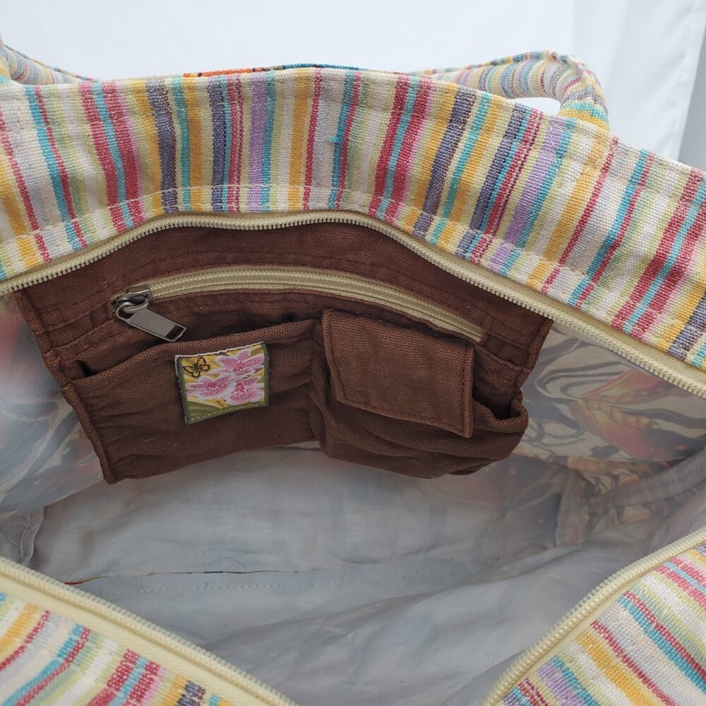 Vintage Karwan Hawaiian Butterfly Canvas beach Tote - XL - Picture 8 of 11